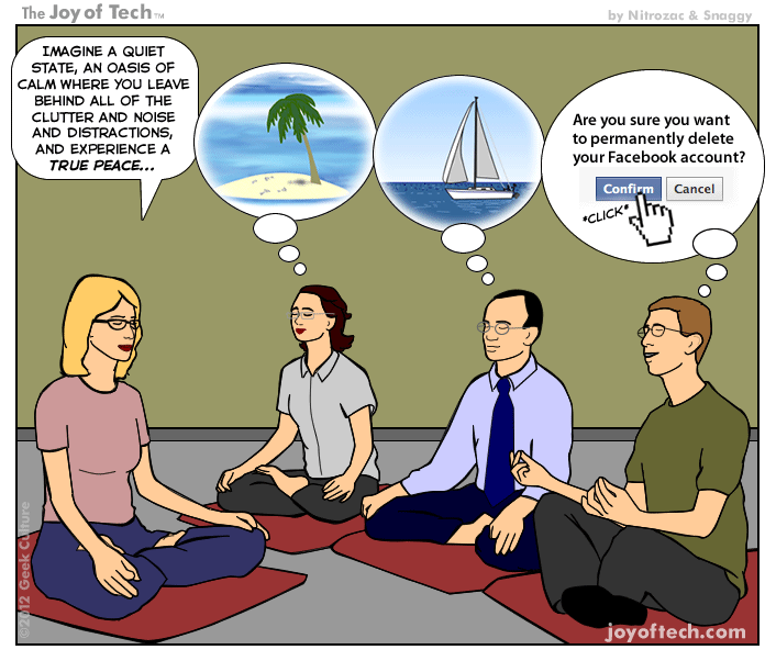 The Joy of Tech comic, A quiet meditation.