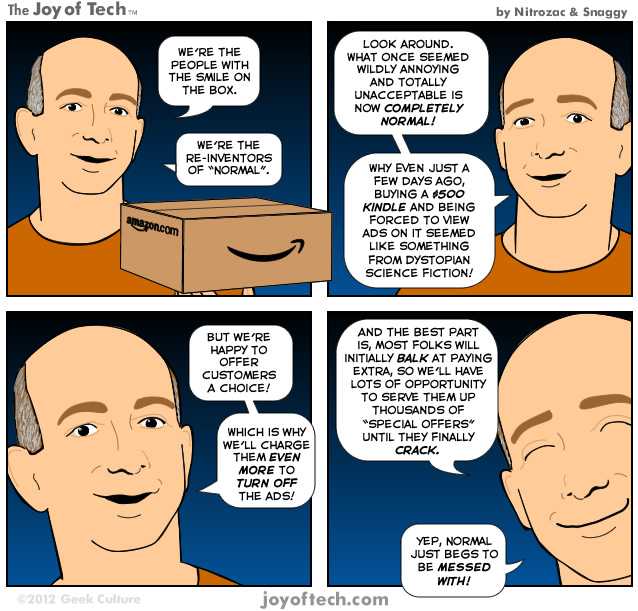 The Joy of Tech comic, Amazon's messing with normal.