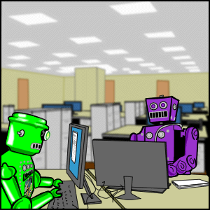 The Joy of Tech comic... When bots arrive...