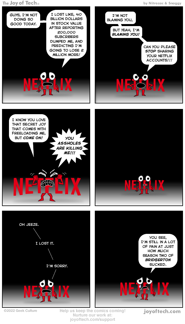 Netflix loses it.